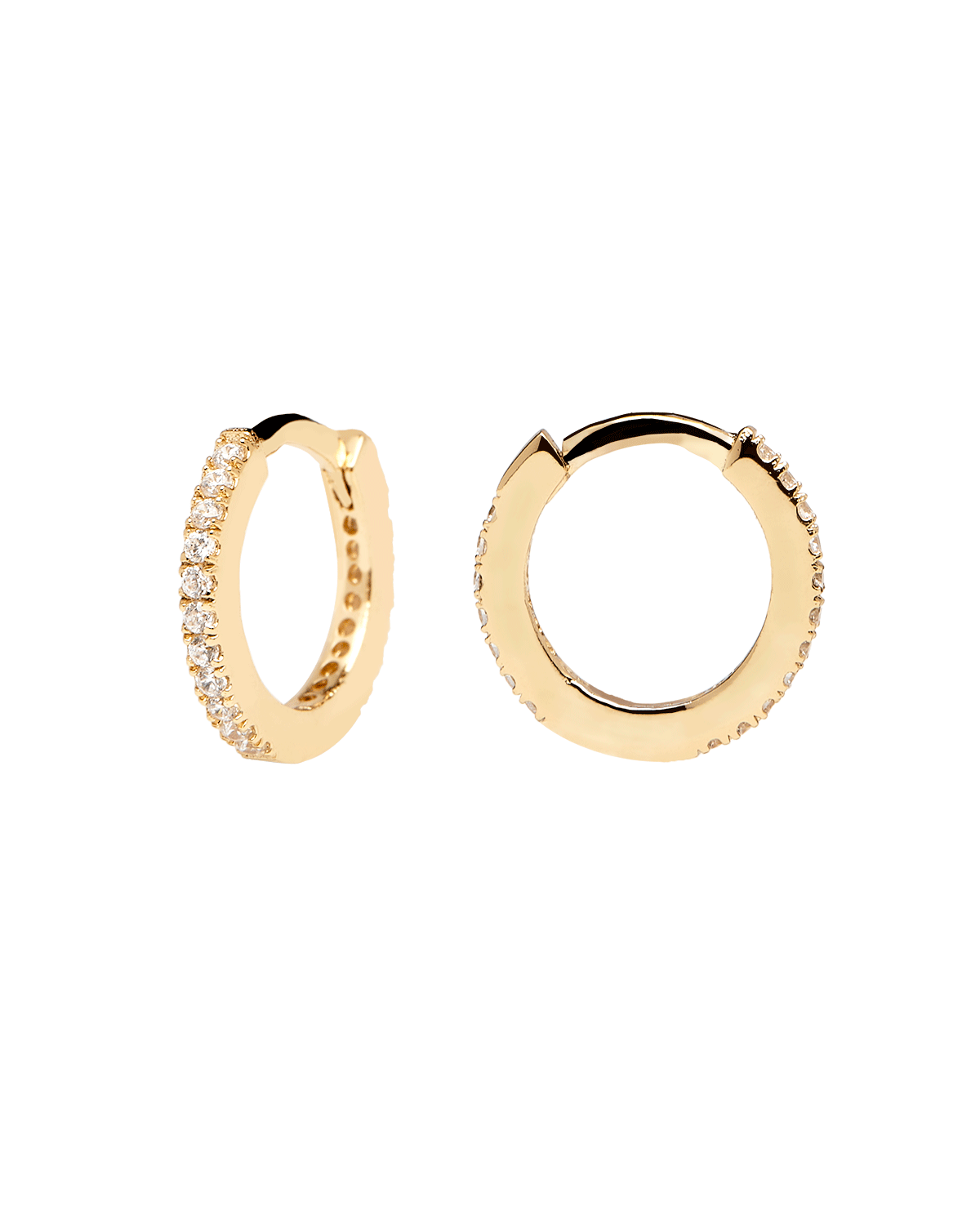White Mini Hoops Gold