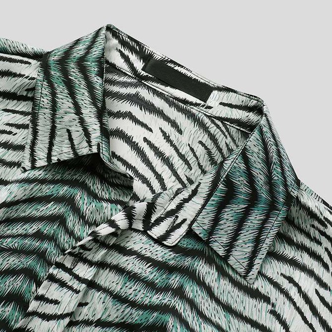 2021 ethnic retro striped Hawaiian shirt