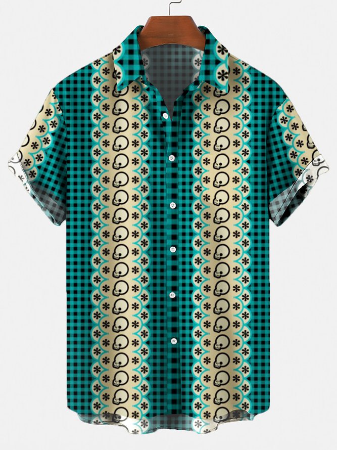 Men's 50's New Style  Short Sleeve Casual Loose Shirt