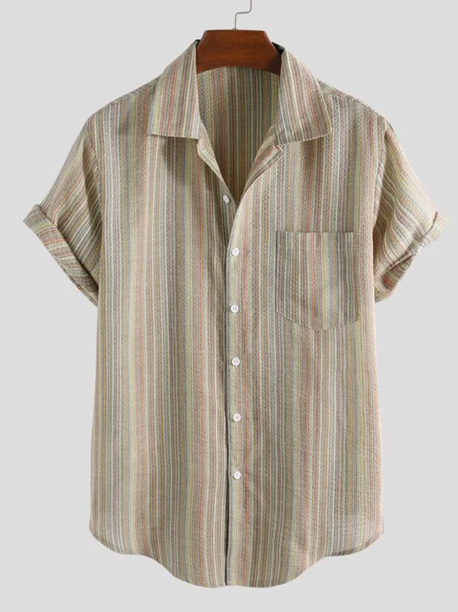 Men's Red Casual Cotton Shirts