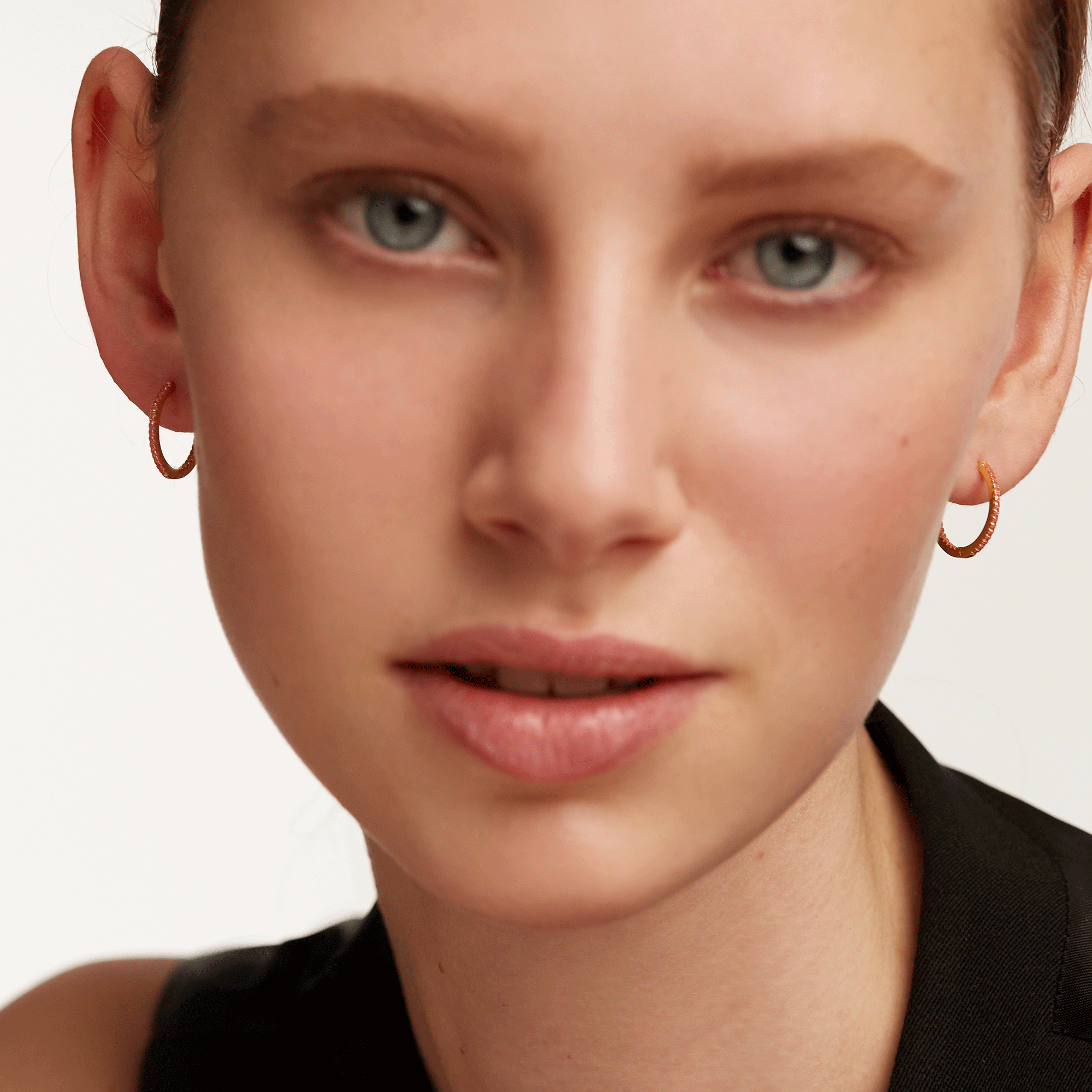 Lavender Medium Hoops Gold