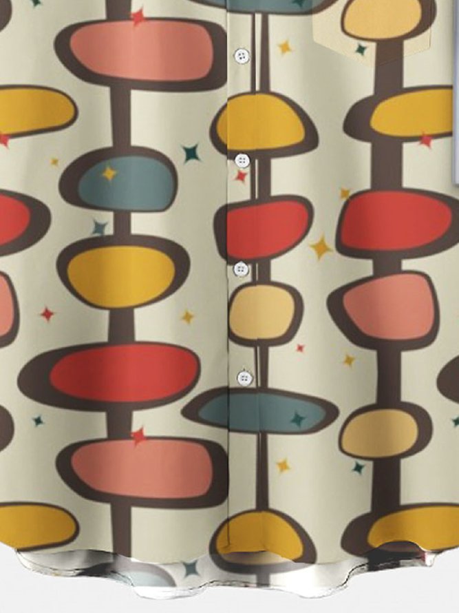 2021 ethnic retro striped Hawaiian shirt