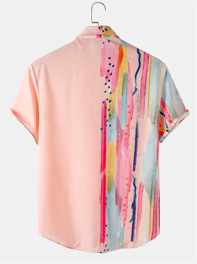 Cotton-Blend Shirt Collar Printed Shirts & Tops