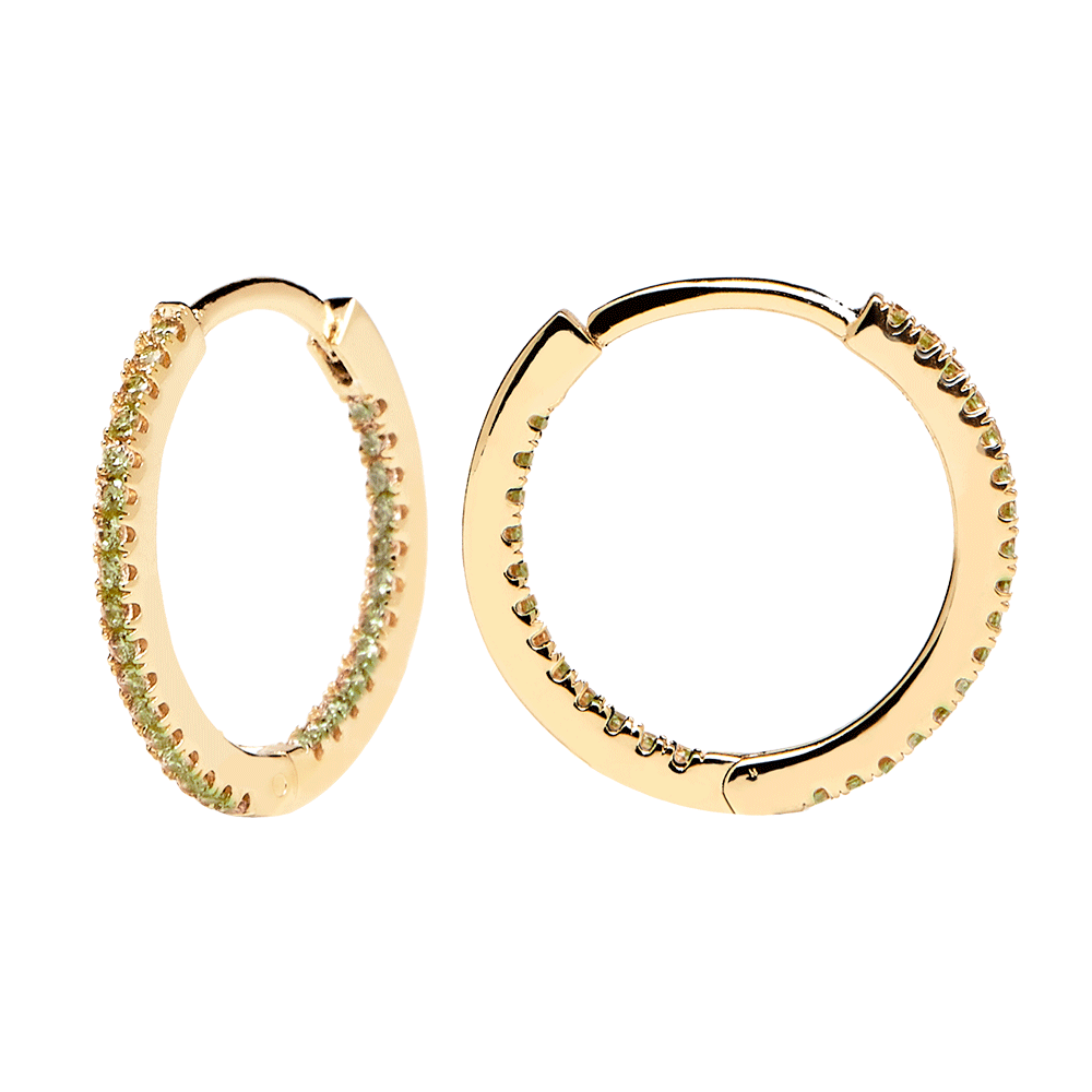 Olive Medium Hoops Gold