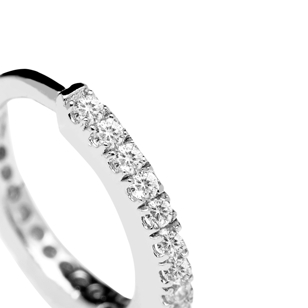 White Mini Hoops Silver