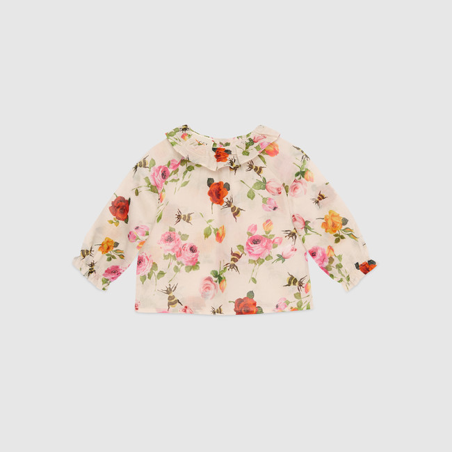 Baby roses and bees print shirt